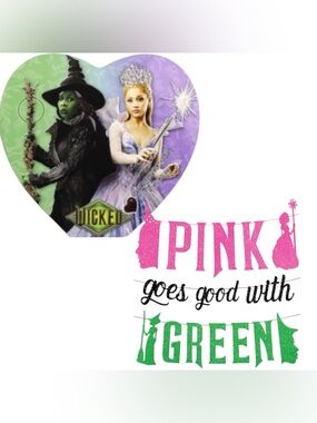 Wicked Decorations Banner Glitter Pink Goes Good With Green & wicked heart tin